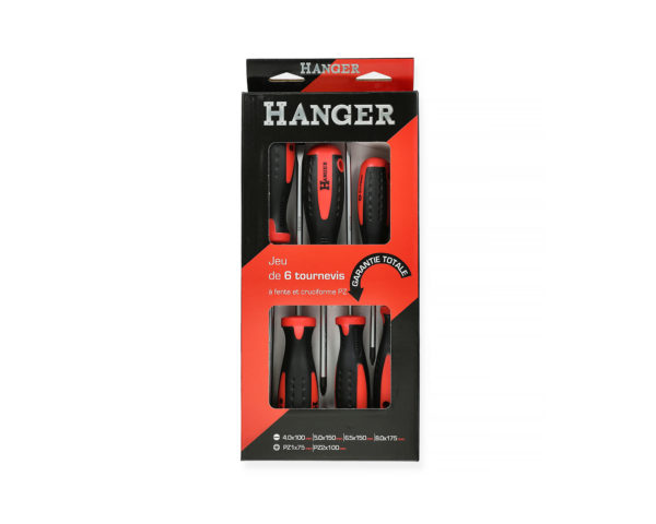 Jeu de 6 tournevis plats et cruciformes PZ HANGER 131090 – Image 2