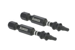 Jeu de 2 embouts impact 1/4'' pour vis étoile T30 50 mm HANGER 134064