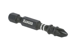 2 embouts impact 1/4'' cruciforme PH1 longueur 75 mm HANGER 134075