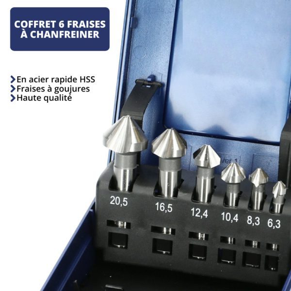 Coffret de 6 fraises à chanfreiner HSS HANGER 154901 – Image 12