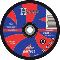 Disque à tronçonner droit pour acier 230 x 3 mm A 24 R HANGER 150007